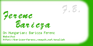 ferenc baricza business card